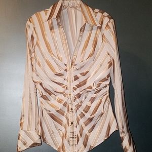 Gold & Ivory Cache ruched blouse